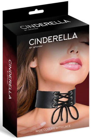Cinderella Collar With Lace Vegan Leather O/S - BDSM Dūsintuvas (Chokeris) 1