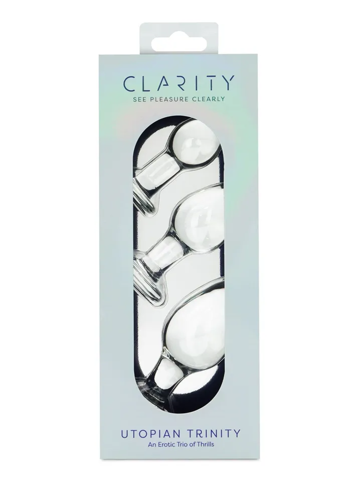 Clarity Utopian Trinity Glass Anal Plug Set - Analinis kištuko rinkinys 3 [full]