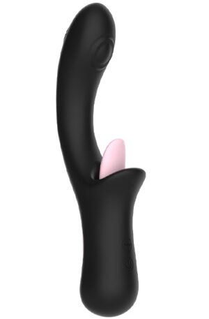 Clitoral Licking G-Spot Tapping Vibrator Black - G taško vibratorius 1