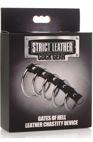 Cock Gear Gates of Hell Leather & Metal Chastity Cage - Skaistybės narvas 2