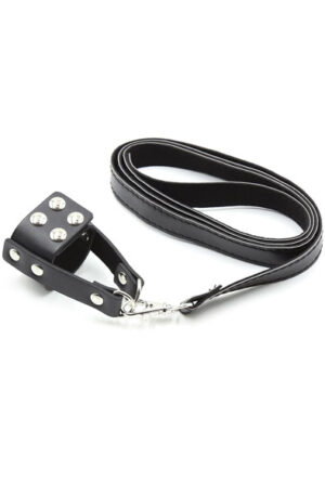 Cock Ring With Leather Leash - Rutuliniai neštuvai su pavadėliu 1