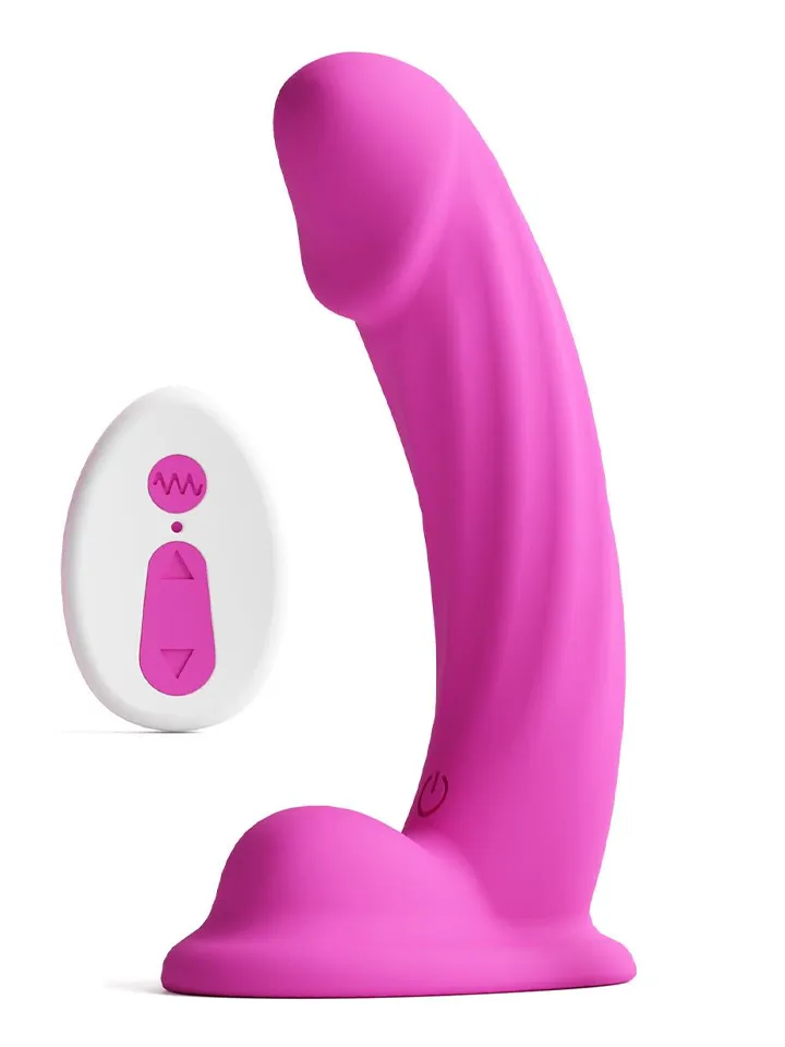 Colours Curve Vibrating Dildo Pink 16,4 cm - Vibruojantis dildo 1 [full]