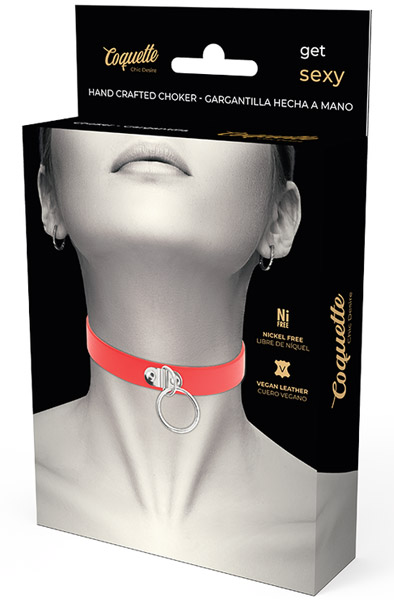 Coquette Hand Crafted Choker Fetish Red - BDSM Dūsintuvas (Chokeris) 3