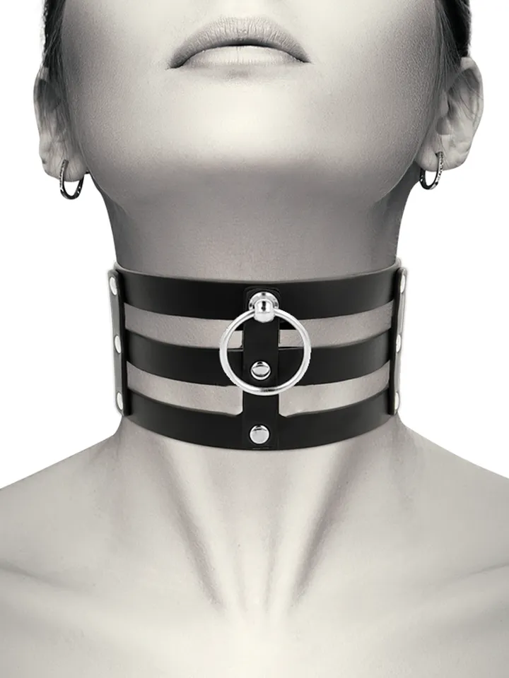 Coquette Hand Crafted Choker Vegan Leather Fetish - BDSM Dūsintuvas (Chokeris) 1 [full]
