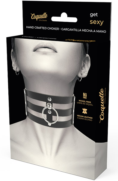 Coquette Hand Crafted Choker Vegan Leather Fetish - BDSM Dūsintuvas (Chokeris) 3