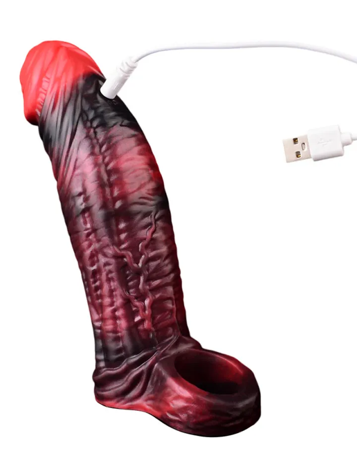 Crimtim Vibrating Penis Sleeve 18,5 cm - Vibruojanti varpos rankovė 3 [full]