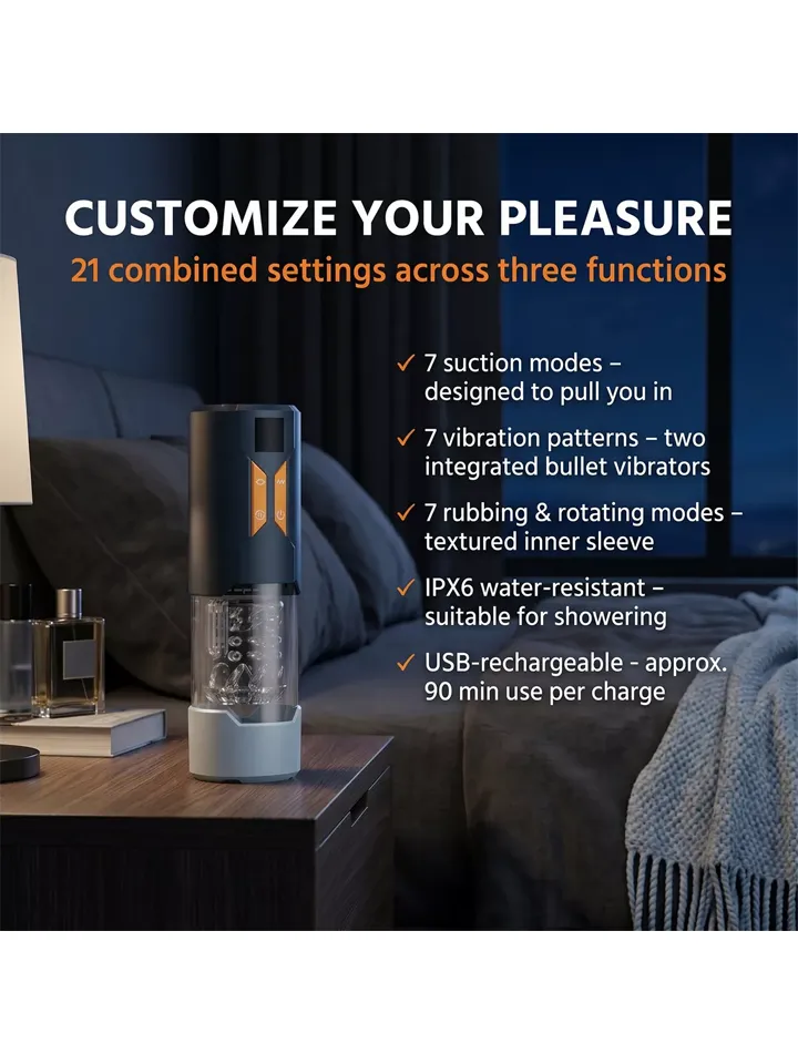 Cruizr CM09 3-in-1 Masturbator With LCD Display - Automatinis masturbatorius 4 [full]