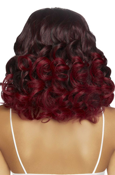 Curly Ombre Long Bob Wig Burgundy - Perukas 2