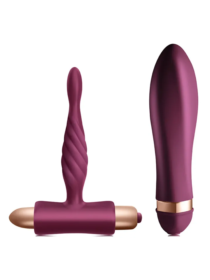 Dare Kit Twisted Vibrator + Anal Plug Beginner - Vibratoriaus komplektas 1 [full]