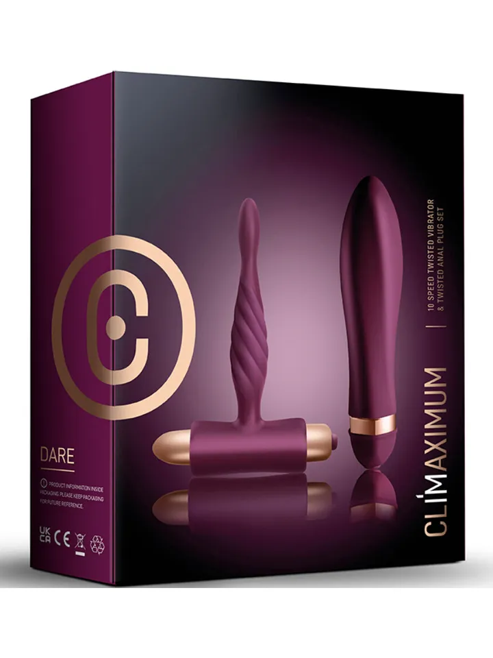 Dare Kit Twisted Vibrator + Anal Plug Beginner - Vibratoriaus komplektas 4 [full]