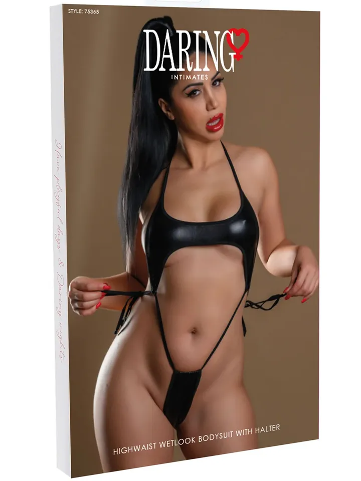 Daring Intimates Wetlook Bodysuit With Halter - Bodžiai ir Žaismo kostiumai 3