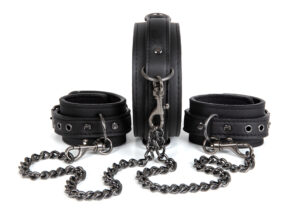 Dark Desire - Black Collar With Handcuffs - BDSM skirti antrankiai 1