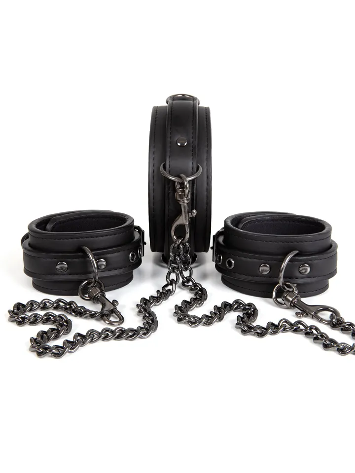 Dark Desire Collar With Ankle Cuffs - BDSM apykaklės ir antrankiai pėdoms 1 [full]