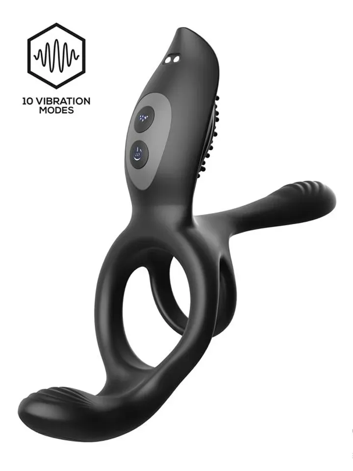 Daxer Girth Gainer Vibrating Double Cockring - Vibruojantis gaidžio žiedas 1 [full]