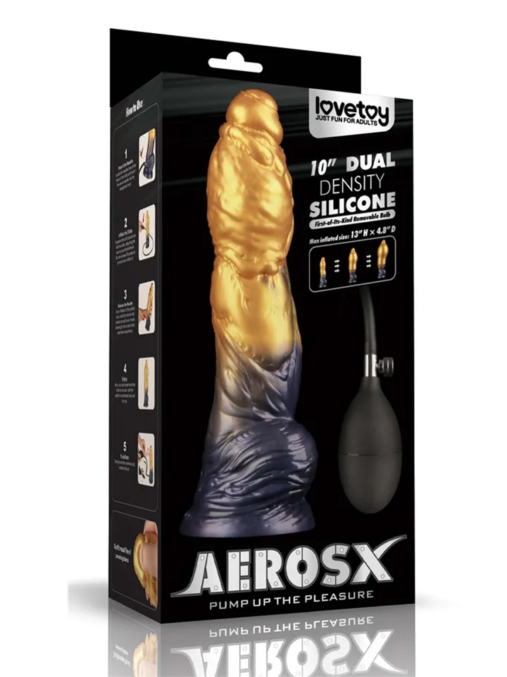 Density Inflatable Dildo Yellow/Blue 25 cm - Pripučiamas dildo 1 [full]
