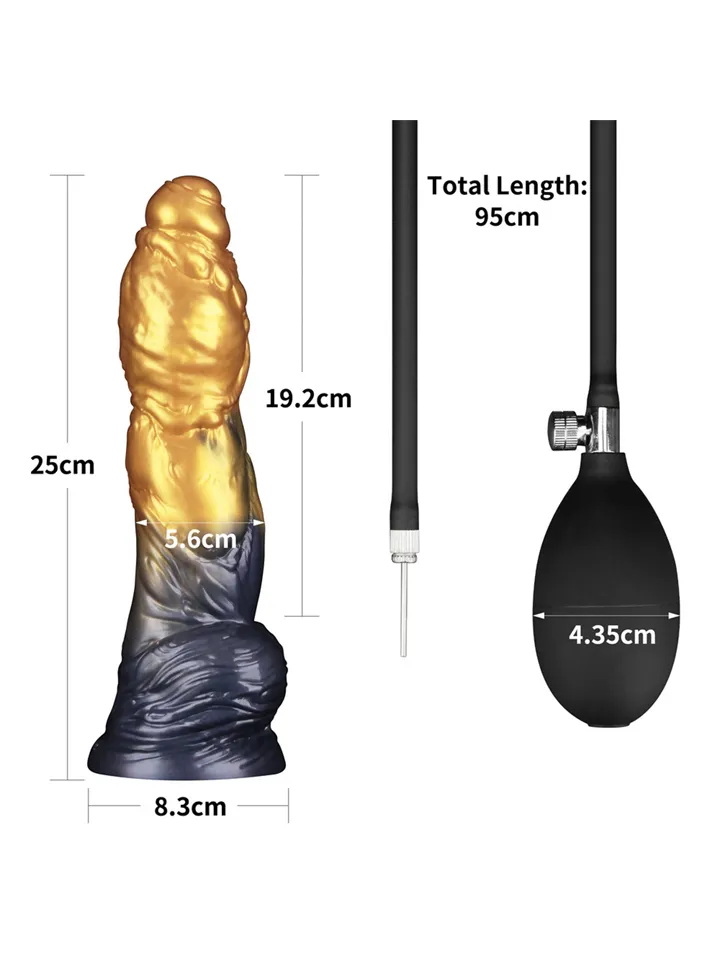 Density Inflatable Dildo Yellow/Blue 25 cm - Pripučiamas dildo 4 [full]