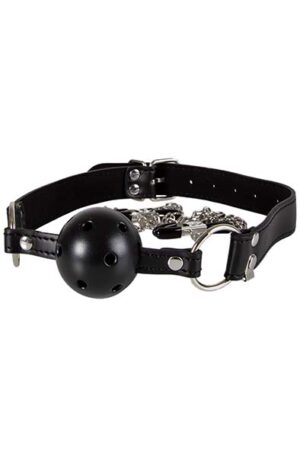 Diabolique Black Gag With Nipple Clamps - Gagball su krūtinės spaustukais 1