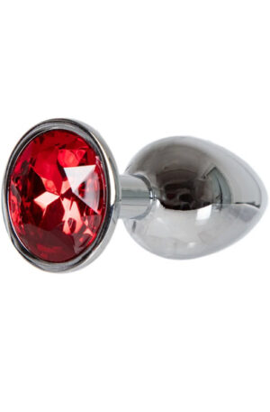 Diamond Butt Plug Silver/Red Small - Analinis kištukas 1