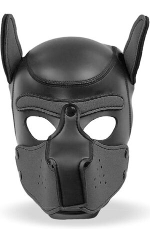 Dog Hood With Removable Muzzle Black M - BDSM kaukė 1