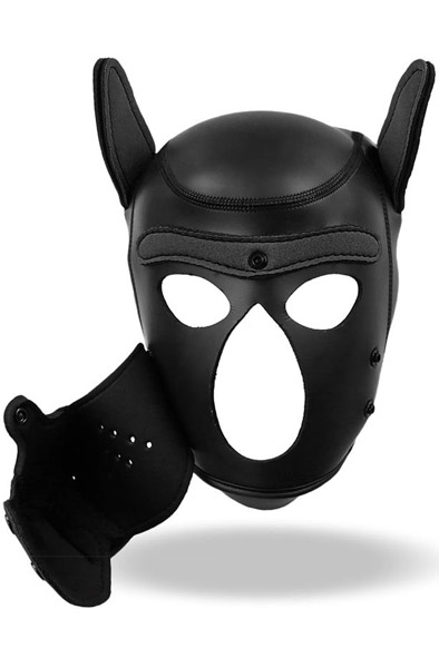 Dog Hood With Removable Muzzle Black M - BDSM kaukė 3