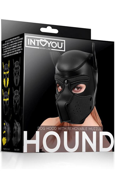 Dog Hood With Removable Muzzle Black M - BDSM kaukė 4