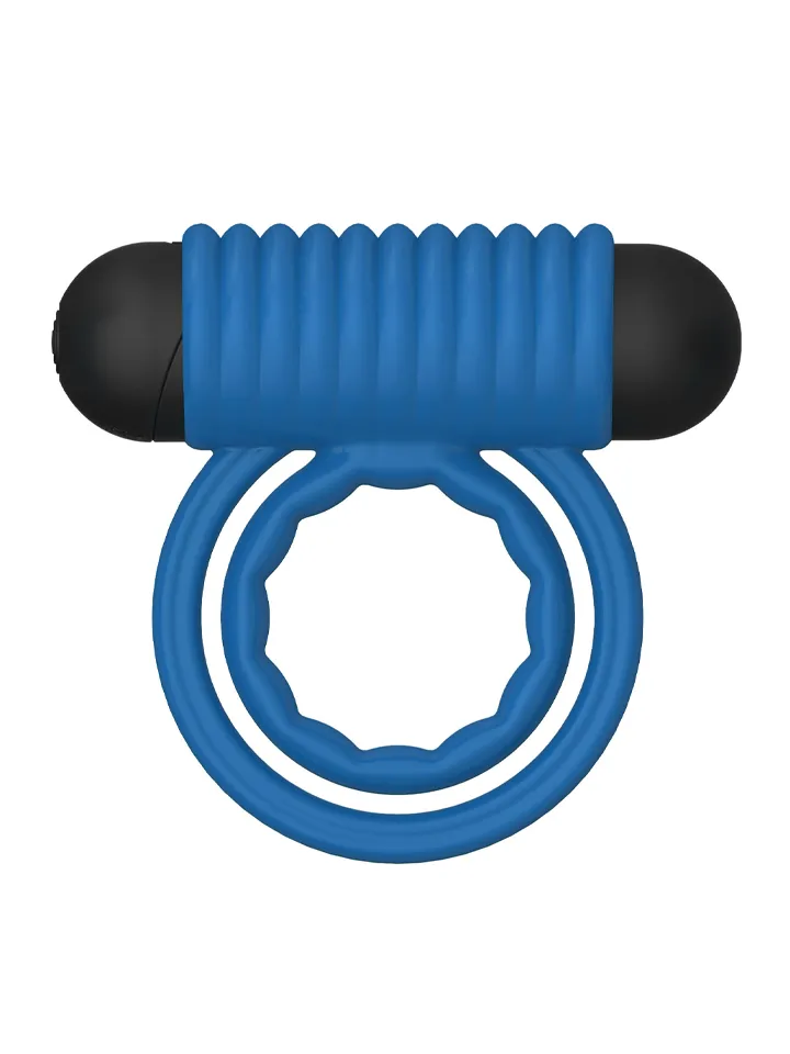 Double Rings Rock Hard Rechargeable Cock Ring - Vibruojantis gaidžio žiedas 2 [full]