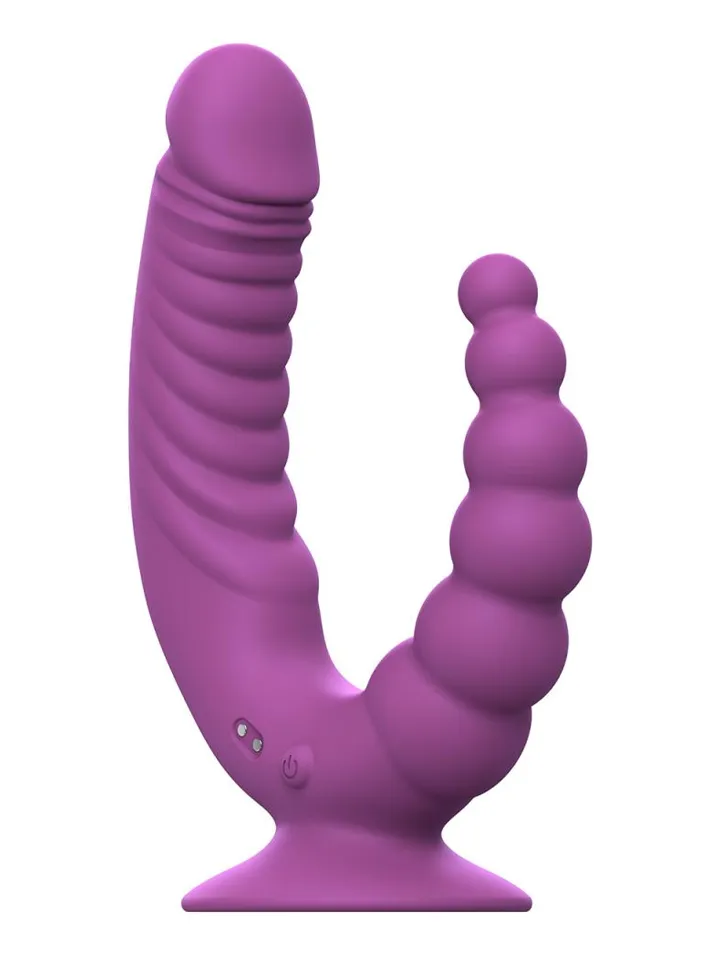 Double Vibrator With Suction Cup & Remote - Vibruojantis dualdildo 2 [full]
