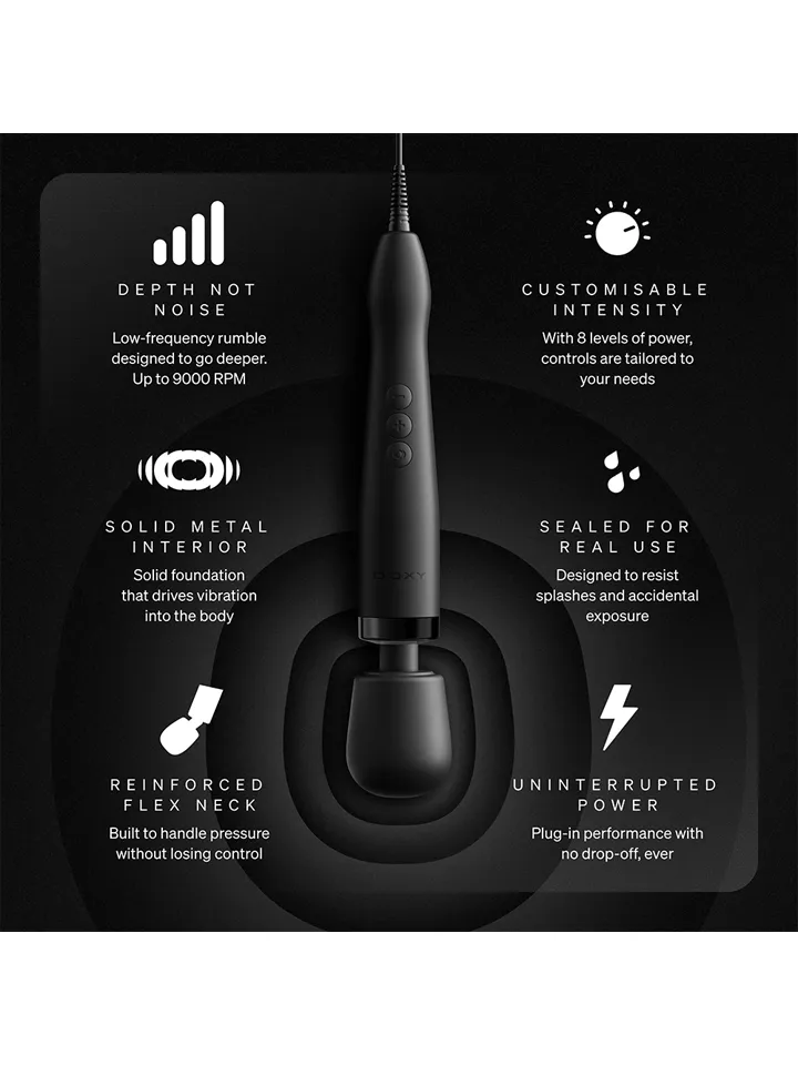 Doxy Original 2.0 Black - Stebuklinga lazdelė / masažo lazdelė 2 [full]