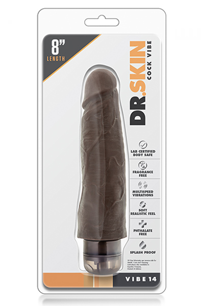 Dr. Skin Cock Vibe 14 Chocolate 17 cm - Vibruojantis dildo 2