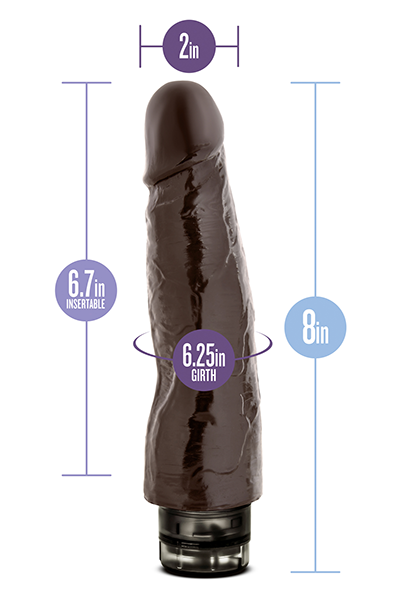 Dr. Skin Cock Vibe 14 Chocolate 17 cm - Vibruojantis dildo 4
