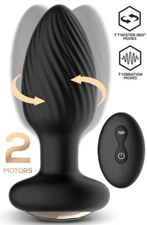 Drago Vibration Butt Plug, 360º Twister & Remote Control - Vibruojantis analinis kištukas 1