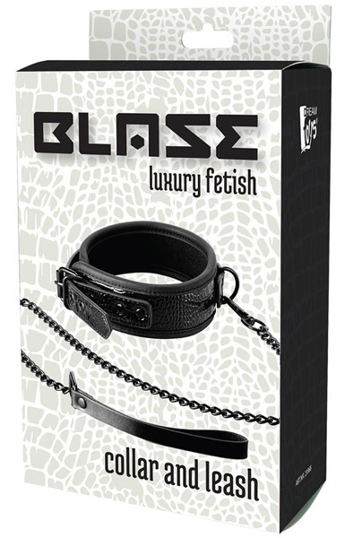 Dream Toys Blaze Collar And Leash Croco Black - Apykaklė ir pavadėlis 2