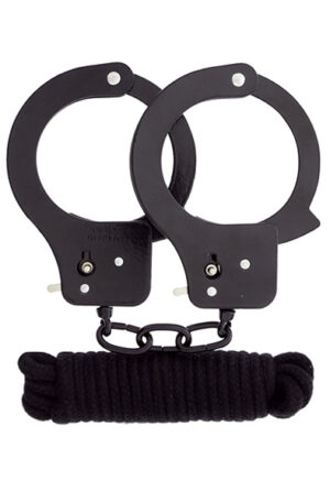 Dream Toys Bondx Metal Cuffs & Love Rope Set-black - Antrankiai 1
