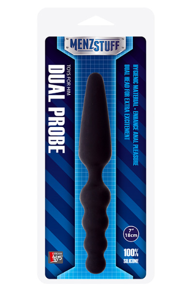 Dream Toys Menzstuff Dual Probe Black 18 cm - Analinis dildo 2
