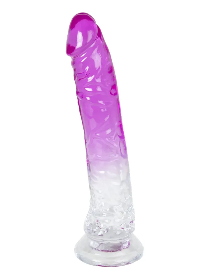 Dual Color Dildo Purple & Clear 20 cm - Siurbimo taurė dildo 1 [full]