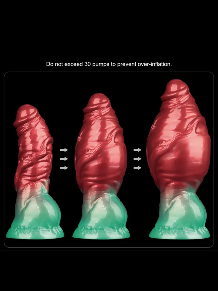 Dual Density Inflatable Dildo Red/Green 19 cm - Pripučiamas dildo 2 [full]