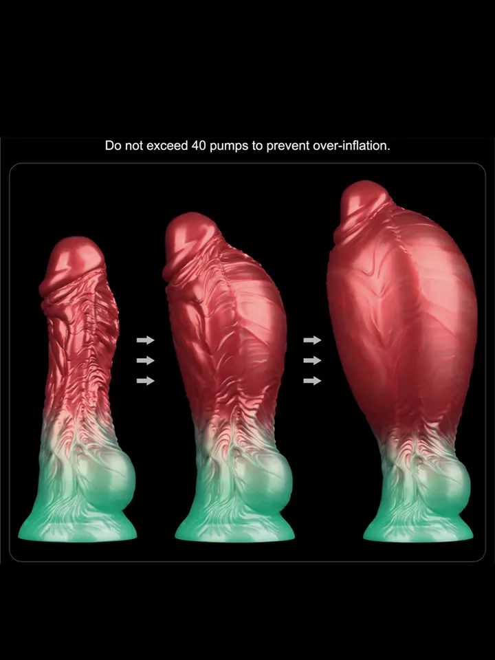 Dual Density Inflatable Dildo Red/Green 21 cm - Pripučiamas dildo 2 [full]