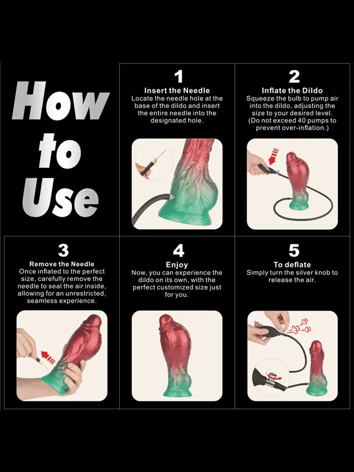Dual Density Inflatable Dildo Red/Green 21 cm - Pripučiamas dildo 3 [full]