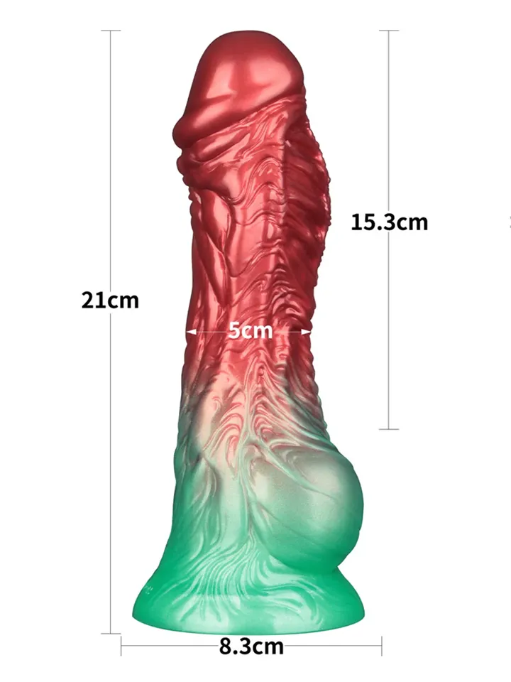 Dual Density Inflatable Dildo Red/Green 21 cm - Pripučiamas dildo 4 [full]
