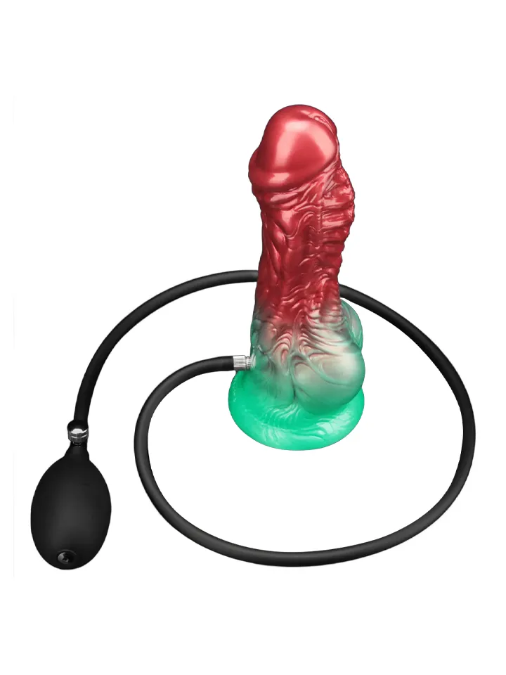 Dual Density Inflatable Dildo Red/Green 21 cm - Pripučiamas dildo 5 [full]