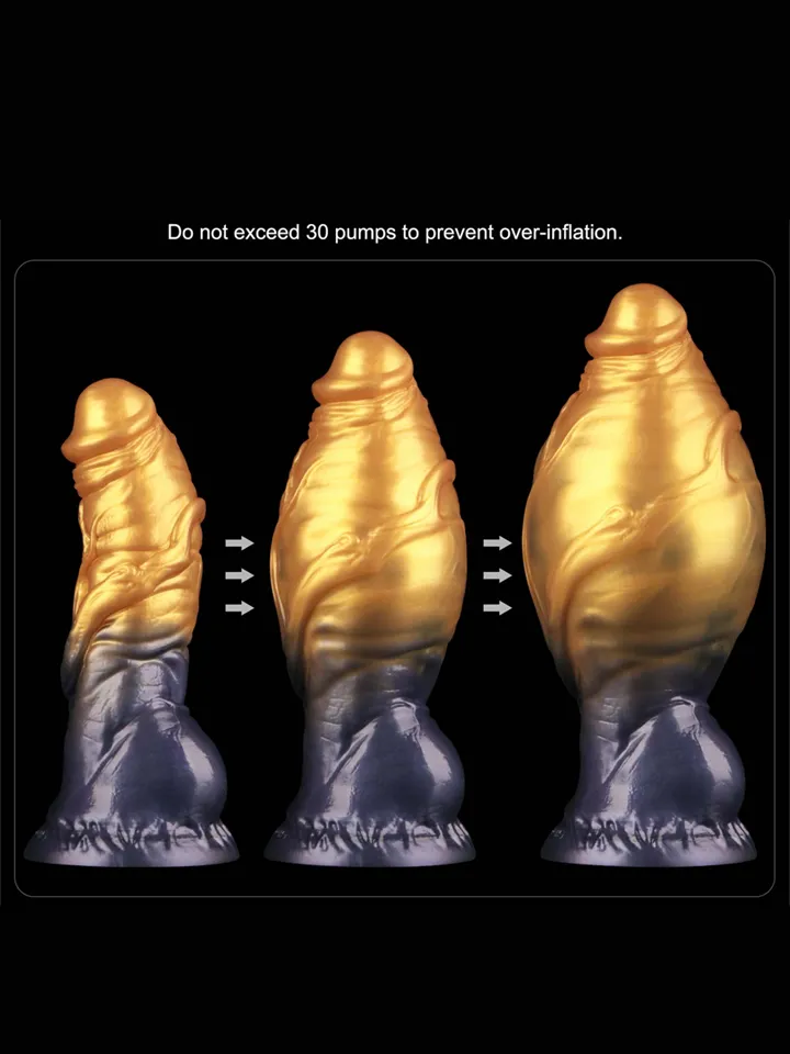 Dual Density Inflatable Dildo Yellow/Blue 19 cm - Pripučiamas dildo 2 [full]