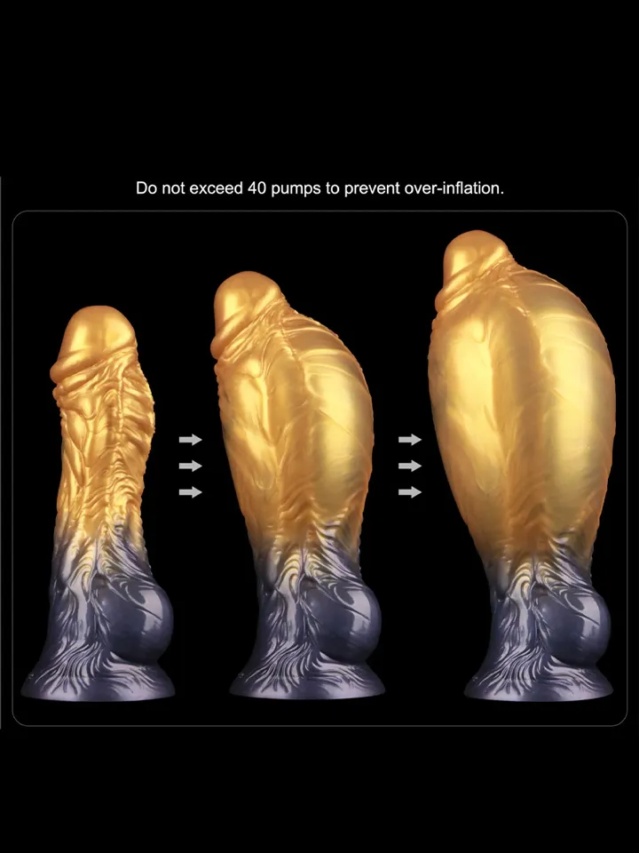 Dual Density Inflatable Dildo Yellow/Blue 21 cm - Pripučiamas dildo 2 [full]