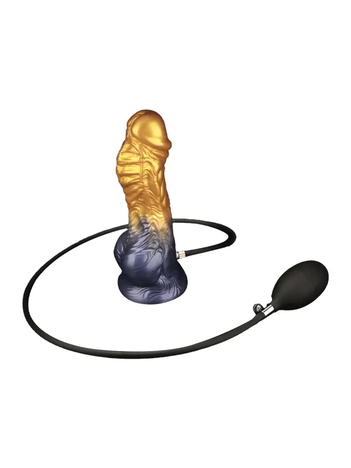 Dual Density Inflatable Dildo Yellow/Blue 21 cm - Pripučiamas dildo 5 [full]