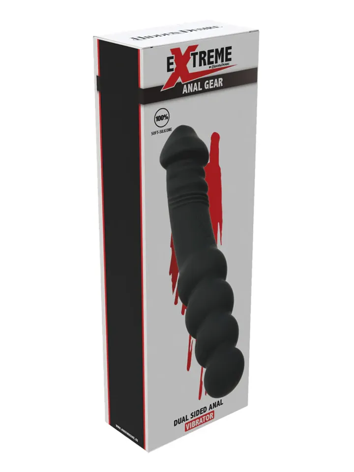 Dual Sided Anal Vibrator 23 cm - Vibruojantis analinis dildo 4 [full]