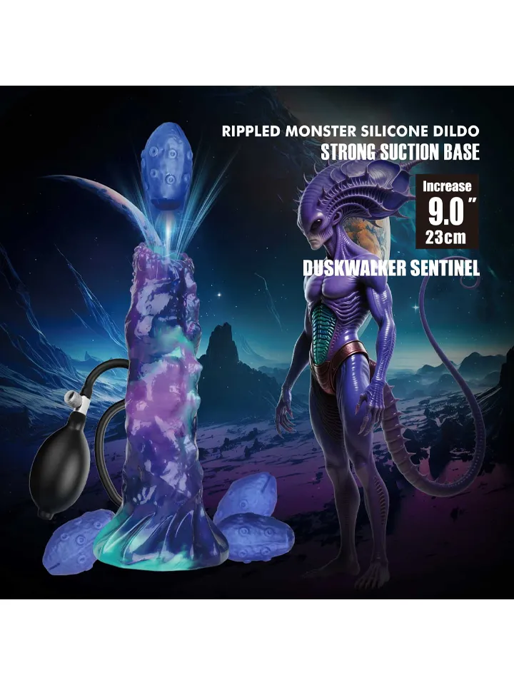 DuskWalker Sentinel Rippled Monster Silicone Dildo 23 cm - Dragon dildo 2 [full]