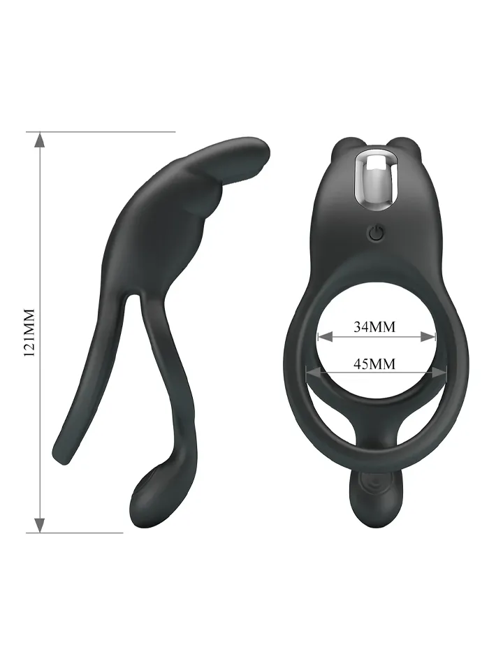Dwayne Double Vibrating Rabbit Cock Ring - Triušio gaidžio žiedas 3 [full]