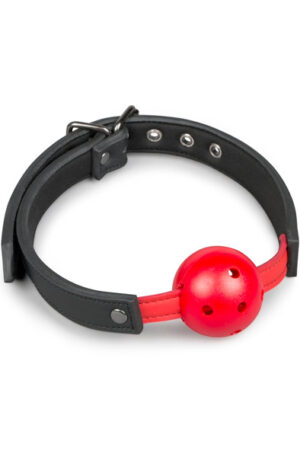 Easytoys Ball Gag With PVC Ball Red - Gago kamuolys 1