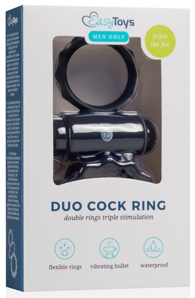Easytoys Duo Cock Ring - Vibruojantis gaidžio žiedas 3