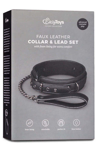 Easytoys Fetish Collar With Leash - Vergijos apykaklė & amp; Pora 3