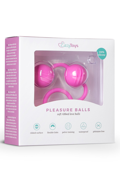 Easytoys Semi Ribbed Geisha Balls Rosa - Kegelio rutuliai 2
